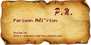 Parison Márton névjegykártya