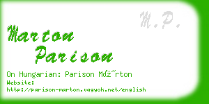 marton parison business card